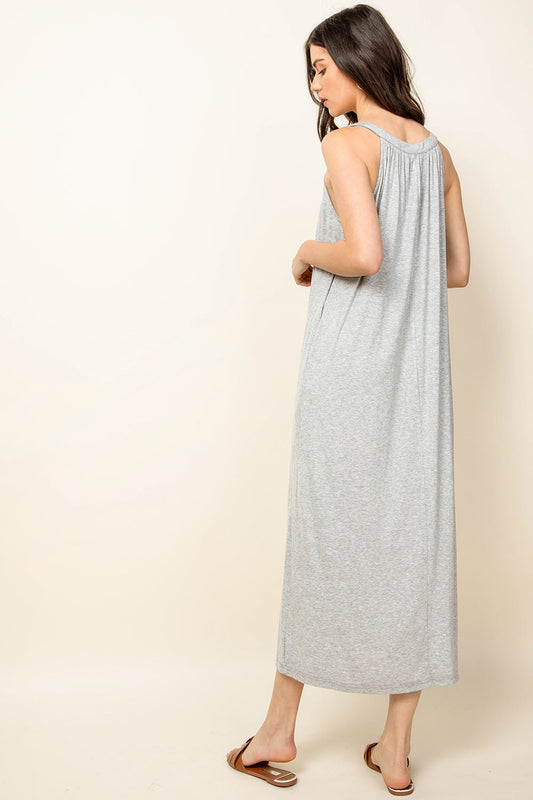 Halter Midi Pockets Dress