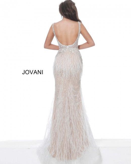 Blush 2 Jovani 03023 Prom Long Sleeveless Feather Dress Sale